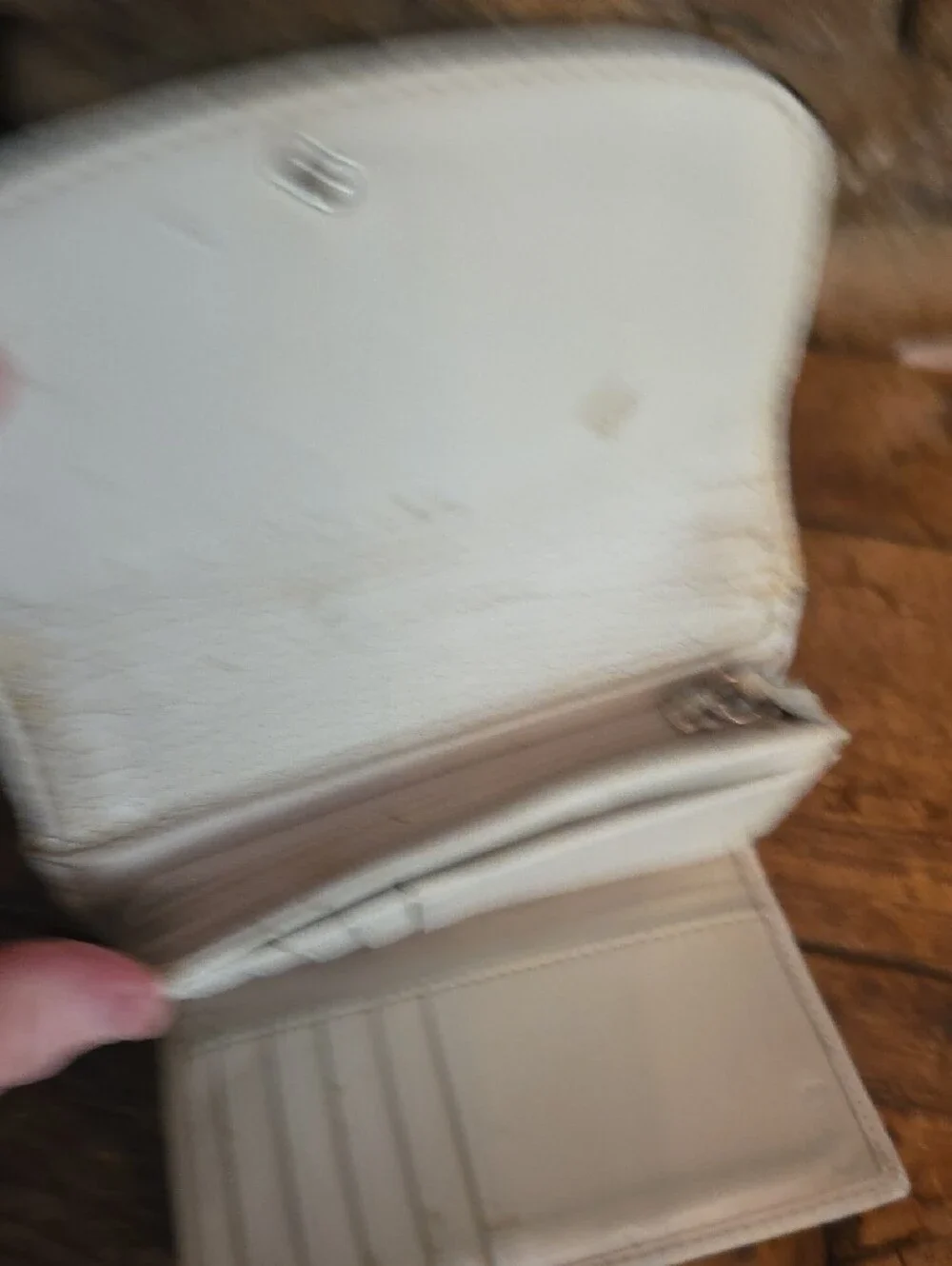 Coach Brown Signature Canvas Small Card Wallet with Cream Trim